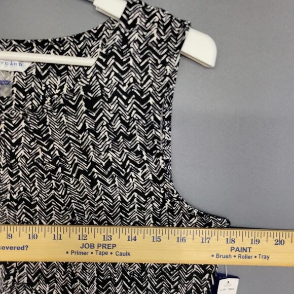 Peter Nygard Runched Sheath Dress Womens 10 Black White Sleek Modern Polished - Picture 7 of 11